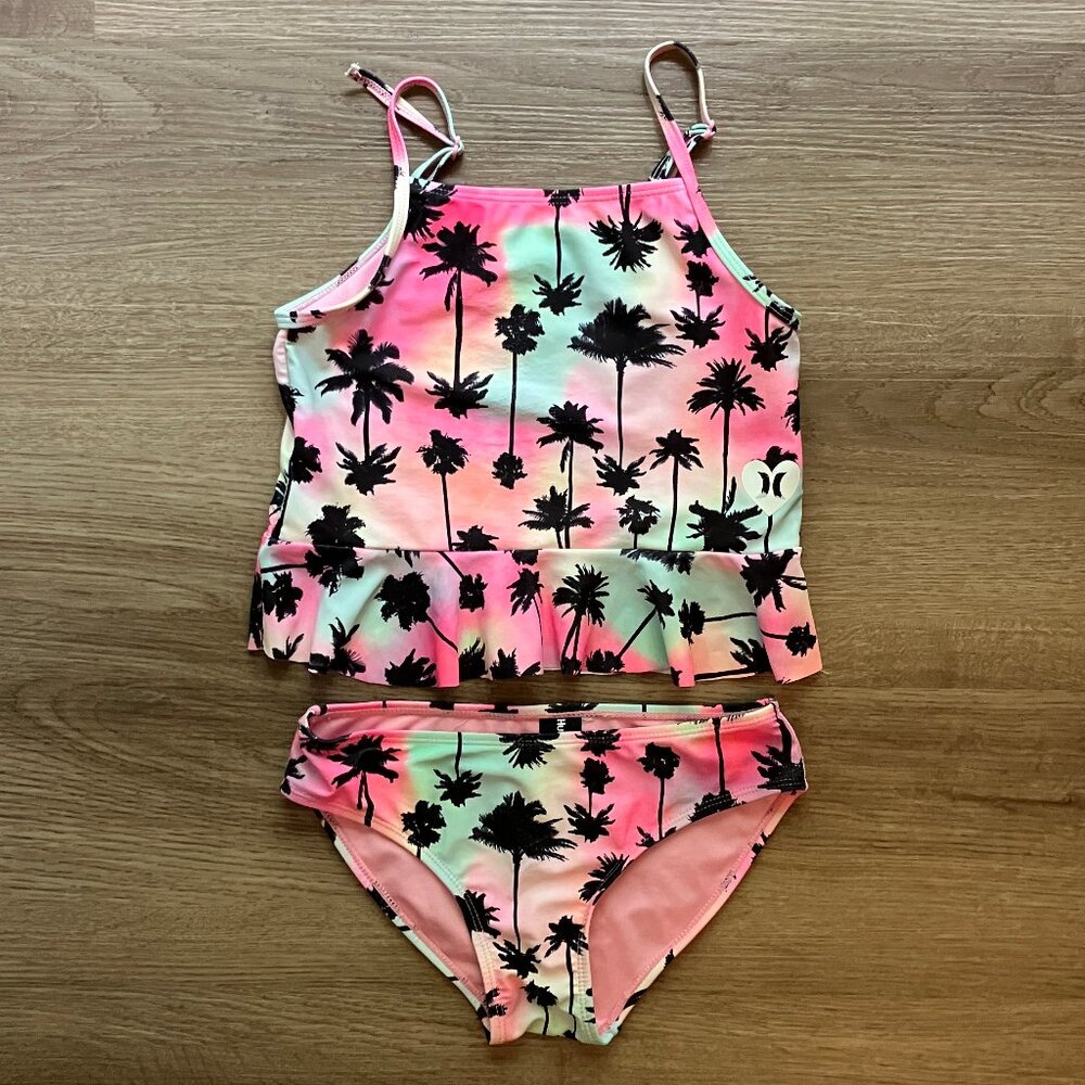 Hurley 7/8 Palm Tree Tankini Swimsuit Set